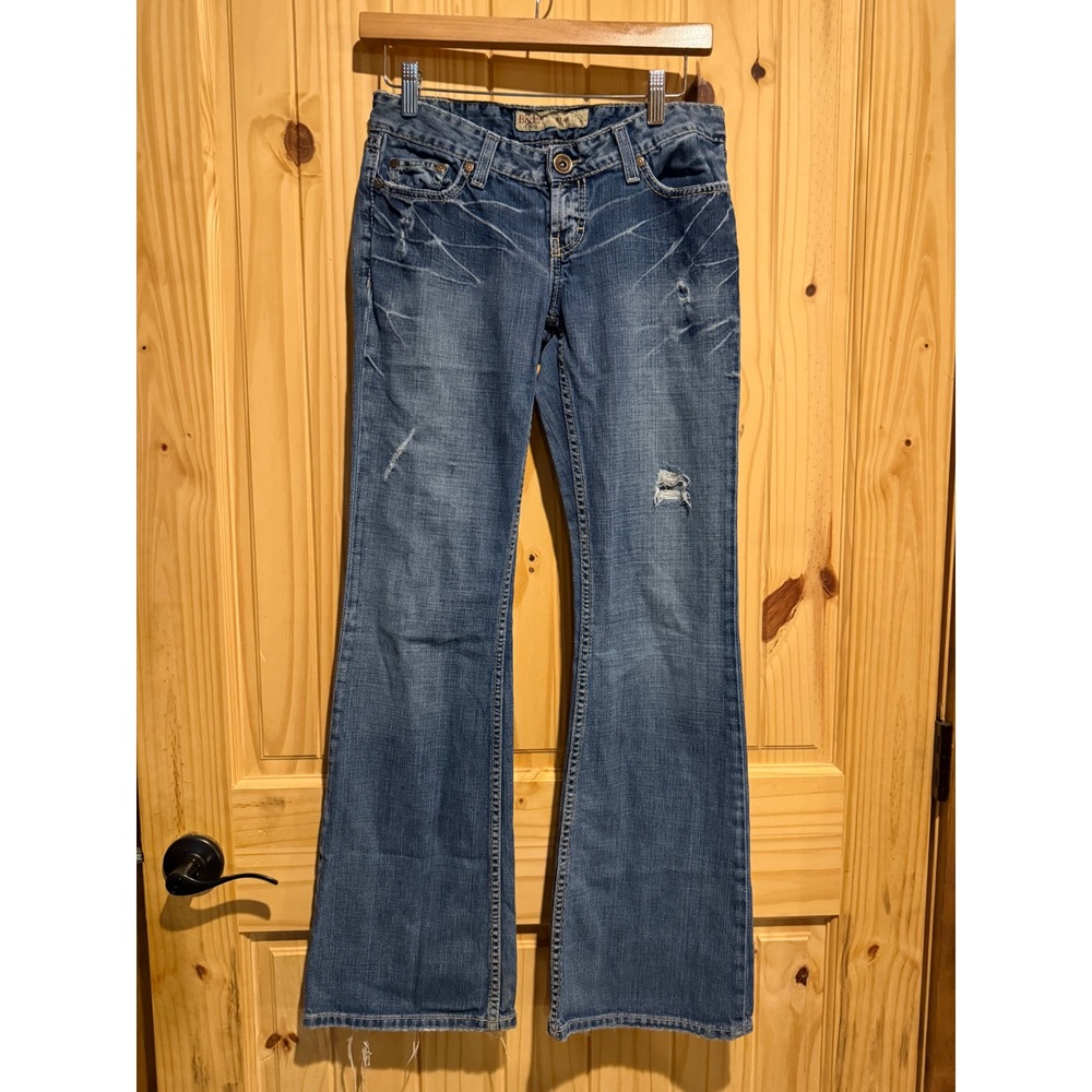 BKE Star Flare Leg Distressed Medium Wash Denim Jeans Womens 27 x 31.5